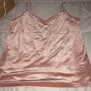 Pink velvet tank top
